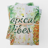 Feuille De Papier Cadeau Alimentation en ananas Vibes tropicales Vibes oran (En situation)