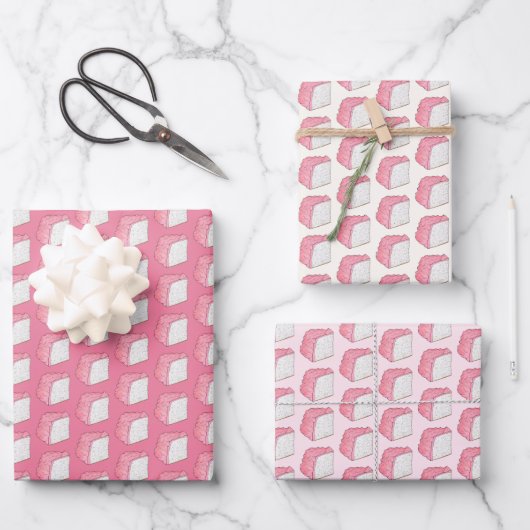 Feuille De Papier Cadeau Aliments Angel rose Éponge Gâteau Tranches Cuisson (Recto)