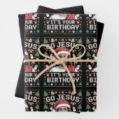 Feuille De Papier Cadeau Allez Jésus C'est ton Anniversaire Vilain Chandail (En situation)