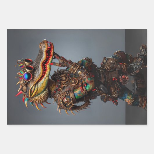 Feuille De Papier Cadeau Alligators de marécage à vapeur découpage (Devant 2)