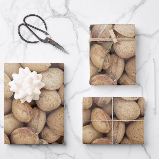 Feuille De Papier Cadeau Almonds Automne Motifs (Recto)