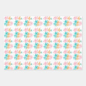 Feuille De Papier Cadeau Aloha d'ananas tropicale hawaïenne (Devant 3)
