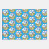 Feuille De Papier Cadeau Alpaca Unicorne sous ciel ouvert (Devant)