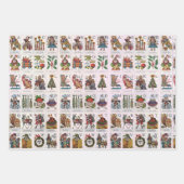 Feuille De Papier Cadeau Alphabet de Noël (Devant)