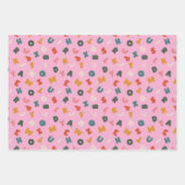 Feuille De Papier Cadeau Alphabet Joueur Rétro Deux Tons (Devant 3)