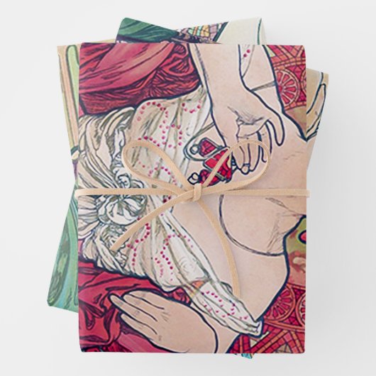 Feuille De Papier Cadeau Alphonse Mucha, Bijoux (En situation)