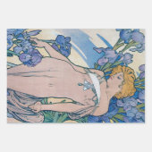 Feuille De Papier Cadeau Alphonse Mucha, Fleurs (Devant 2)