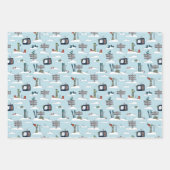 Feuille De Papier Cadeau Alpine Ski Wrapping Paper Flat Sheet Set of 3 (Devant)