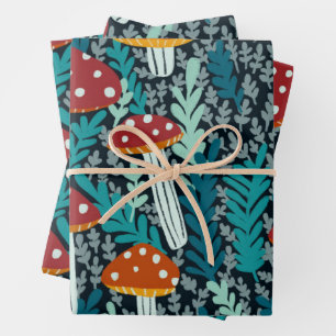 Feuille De Papier Cadeau Amanita Magic Champagne Motif Cadeau