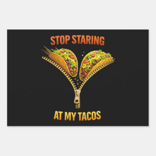 Feuille De Papier Cadeau Amateur de tacos drôle arrêtez de regarder