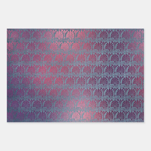 Feuille De Papier Cadeau Amateurs d'art déco rose violet (Devant)