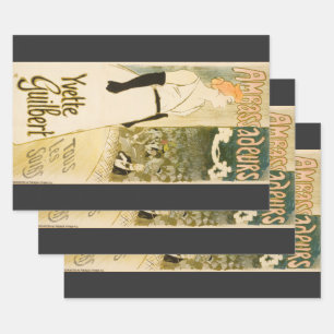 Feuille De Papier Cadeau Ambassadeurs Yvette Guilbert par Theophile Steinle