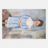 Feuille De Papier Cadeau Amedeo Modigliani - Petite fille en bleu (Devant)
