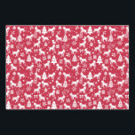 Feuille De Papier Cadeau American Bully Christmas<br><div class="desc">Enveloppez vos cadeaux dans un style festif avec ce papier d'emballage rouge de Noël avec des icônes blanches American Bully et des symboles de fête. Parfait pour ajouter une touche de charme à tout cadeau !</div>