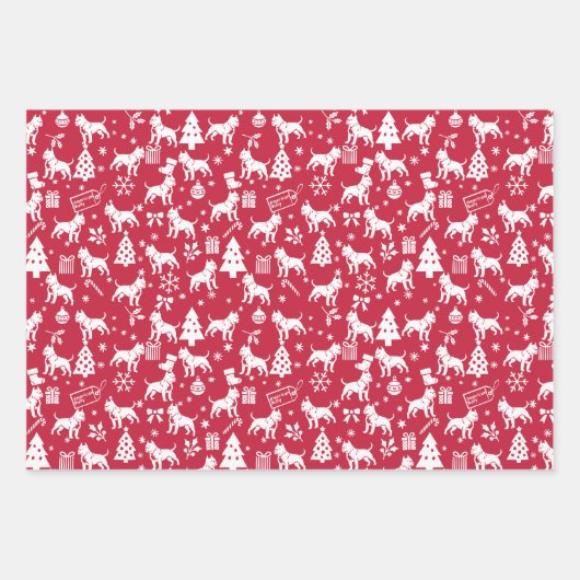 Feuille De Papier Cadeau American Bully Christmas (Devant)