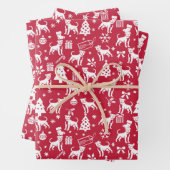 Feuille De Papier Cadeau American Staffordshire Terrier Noël (En situation)