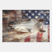 Feuille De Papier Cadeau American's 250th Celebration Horses Flags Decoupag (Devant 3)