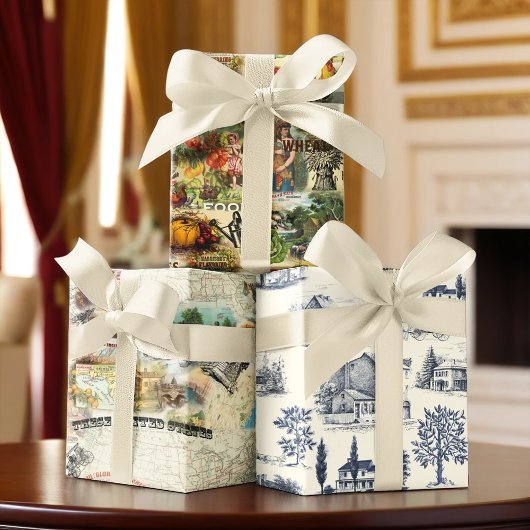 Feuille De Papier Cadeau Amérique vintage