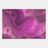 Feuille De Papier Cadeau Améthyste Violet Et Agate Abstrait Or (Devant 2)