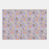 Feuille De Papier Cadeau AMIS™ | Motif d'icône violet (Devant)