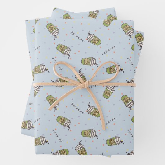 Feuille De Papier Cadeau AMIS™ | Polka Dot Central Perk Motif (En situation)