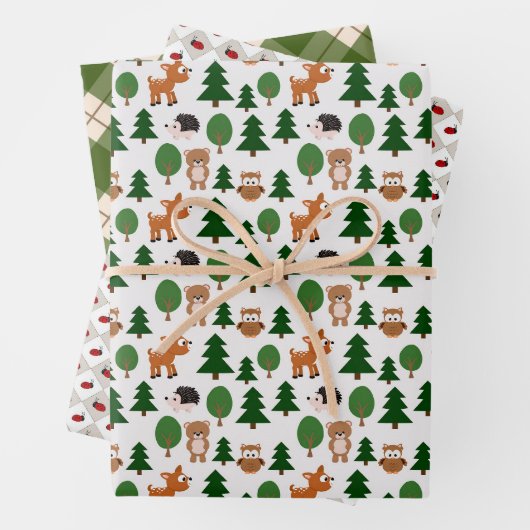 Feuille De Papier Cadeau Amis Woodland (En situation)