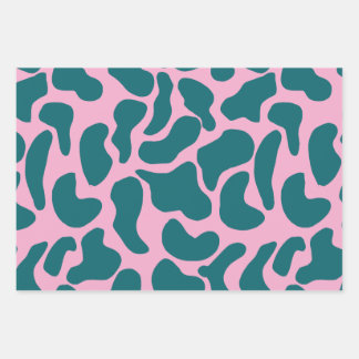 Feuille De Papier Cadeau Amoeba Formes biologiques modernes Cercle bleu Tur