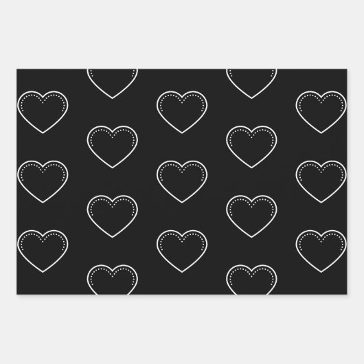 Feuille De Papier Cadeau Amour Coeur Blanc Saint Valentin (Devant 3)