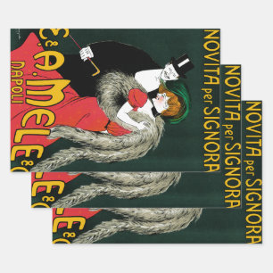 Feuille De Papier Cadeau Amour de la mode italienne vintage Art nouveau