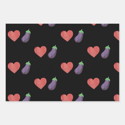 Feuille De Papier Cadeau Amour Eggplant Funny Gay Pride LGBTQ (Devant)