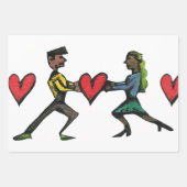 Feuille De Papier Cadeau Amour et Coeurs (Devant 2)