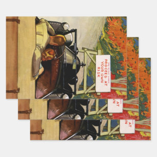 Feuille De Papier Cadeau Amour vintage, Route fermée Procéder à vos propres