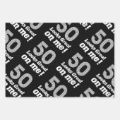 Feuille De Papier Cadeau Amusant 50e anniversaire pour elle (Devant 3)