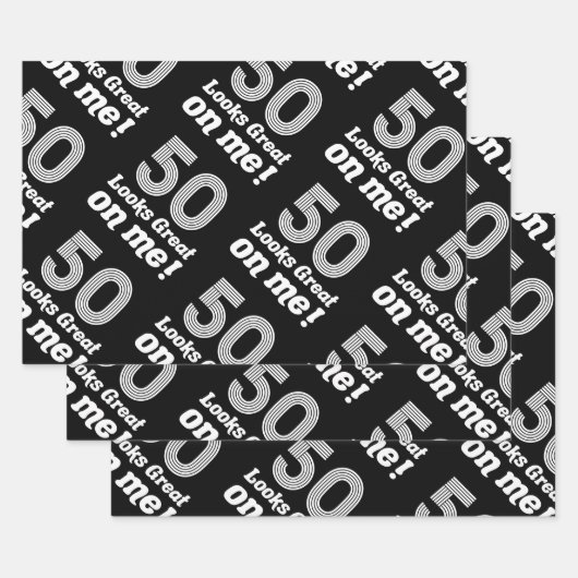 Feuille De Papier Cadeau Amusant 50e anniversaire pour elle (Lot)