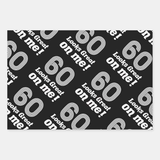 Feuille De Papier Cadeau Amusant 60e anniversaire pour elle (Devant 2)