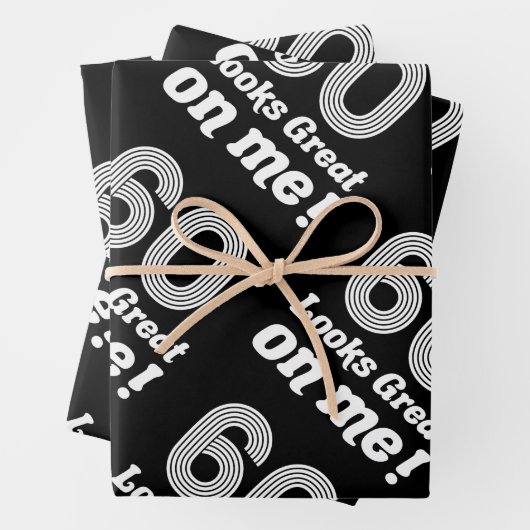 Feuille De Papier Cadeau Amusant 60e anniversaire pour elle (En situation)