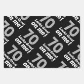 Feuille De Papier Cadeau Amusant 70e anniversaire pour elle (Devant 2)