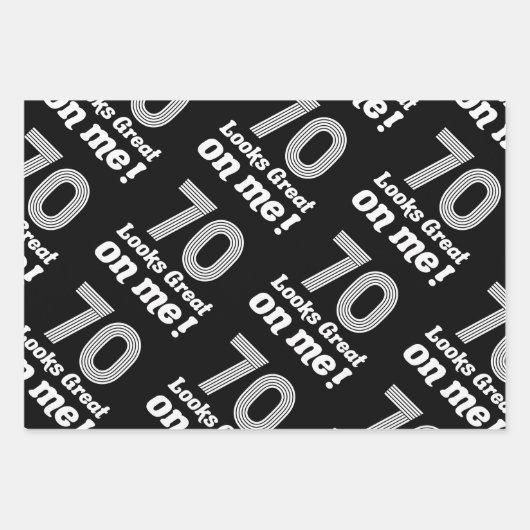 Feuille De Papier Cadeau Amusant 70e anniversaire pour elle (Devant)