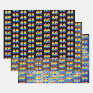 Feuille De Papier Cadeau Amusant, Coloré, Motif Spectre Arc-en-Ciel 66 Evén