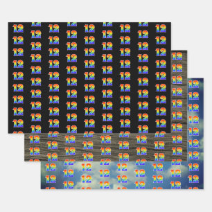 Feuille De Papier Cadeau Amusant, coloré, Rainbow Spectrum Motif 12 N° d'év