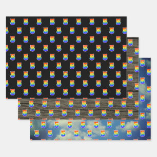Feuille De Papier Cadeau Amusant, coloré, Rainbow Spectrum Motif 5 Événemen