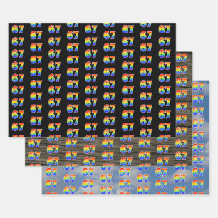 Feuille De Papier Cadeau Amusant, coloré, Rainbow Spectrum Motif 67 N° d'év