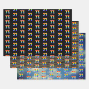 Feuille De Papier Cadeau Amusant, coloré, Rainbow Spectrum Motif 71 N° d'év