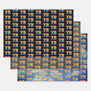 Feuille De Papier Cadeau Amusant, coloré, Rainbow Spectrum Motif 72 N° de l