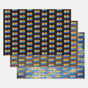 Feuille De Papier Cadeau Amusant, coloré, Rainbow Spectrum Motif 80 N° d'év
