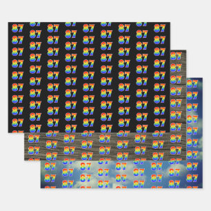 Feuille De Papier Cadeau Amusant, coloré, Rainbow Spectrum Motif 87 N° d'év