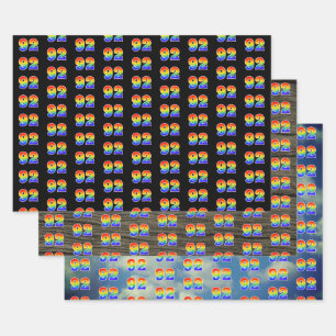 Feuille De Papier Cadeau Amusant, coloré, Rainbow Spectrum Motif 92 N° d'év