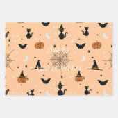 Feuille De Papier Cadeau Amusant Éffrayant Halloween Orange Design (Devant 3)