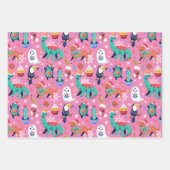 Feuille De Papier Cadeau Amusant Noël Dinosaur Chien Parrot Avocado Cactus (Devant 2)