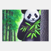 Feuille De Papier Cadeau Amusant Petit Ours Panda (Devant 2)
